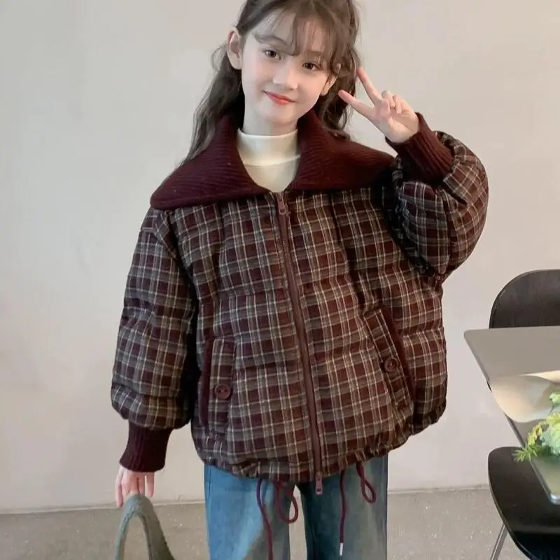 소녀용 솜 패딩 재킷 가을 겨울 두꺼운 지퍼 재킷 코트 어린이 보온 귀여운 패션 신상 캐주얼 의류