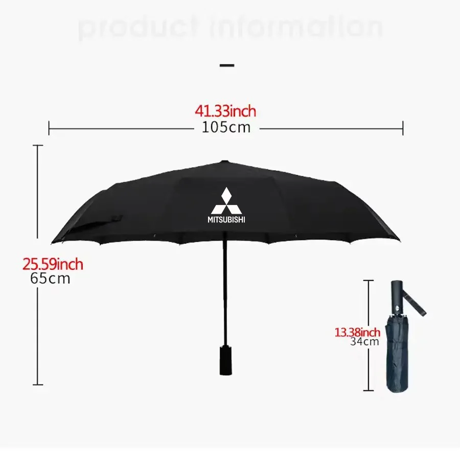 Car Automatic Folding Windproof Sunshade Umbrella For Mitsubishi Outlander Pajero Asx L200 Ralliart Lancer EX Evolution X Triton