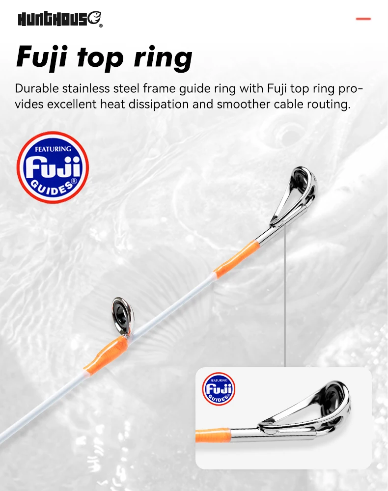 Hunthouse Tintenfisch-Angelrute Egi 2-teilig 1,7m MH/H Casting Kohlefaser Fuji Top-Ring Titanlegierung Rutenende für Oktopus-Angeln – Detail 4