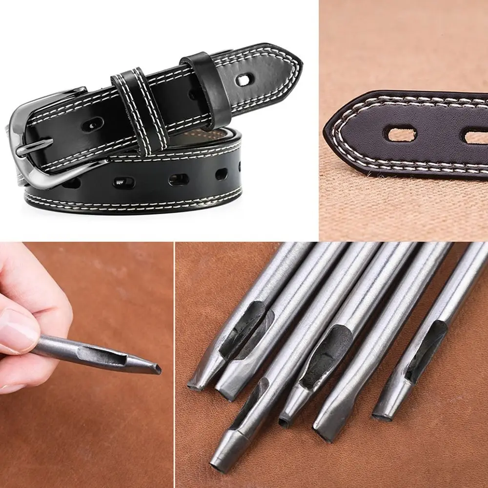 Description Picture 6 of itemLeather Punching Tool Flat Punching DIY Hand Tool Belt Leather 45# Steel Flat Mouth Oval Belt Punch Rounded Corner Punching Tool