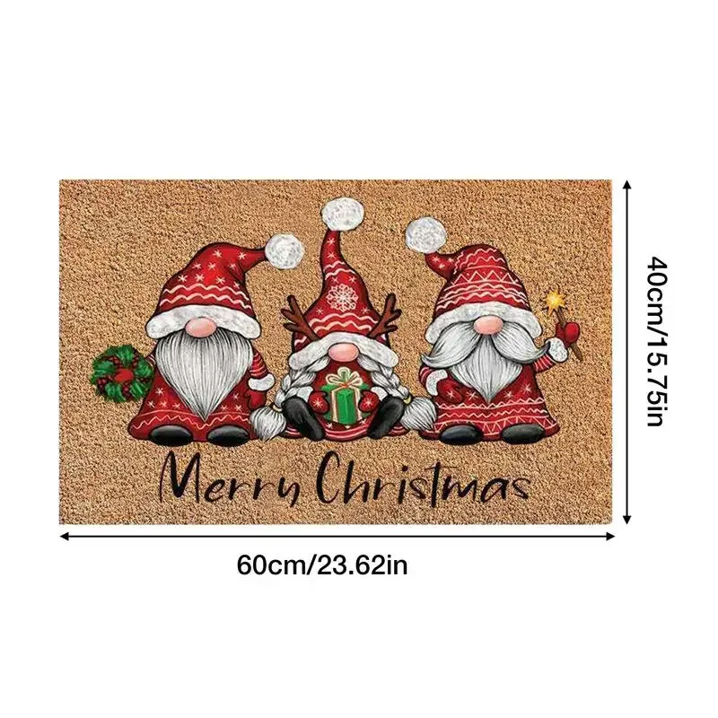 Vikama Christmas Gnome Welcome Doormat Indoor Outdoor Non-Slip Floor Mat Festive Home Decor Hallway Kitchen Entrance Carpet floor mat