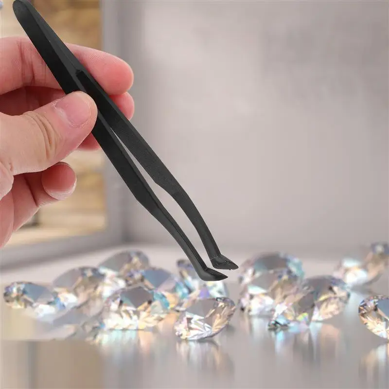 10pcs Plastic Precision Tweezers Anti Static Curved Straight Forceps Electronic PCB Repair Hand Tools For Lab Jewelry Making