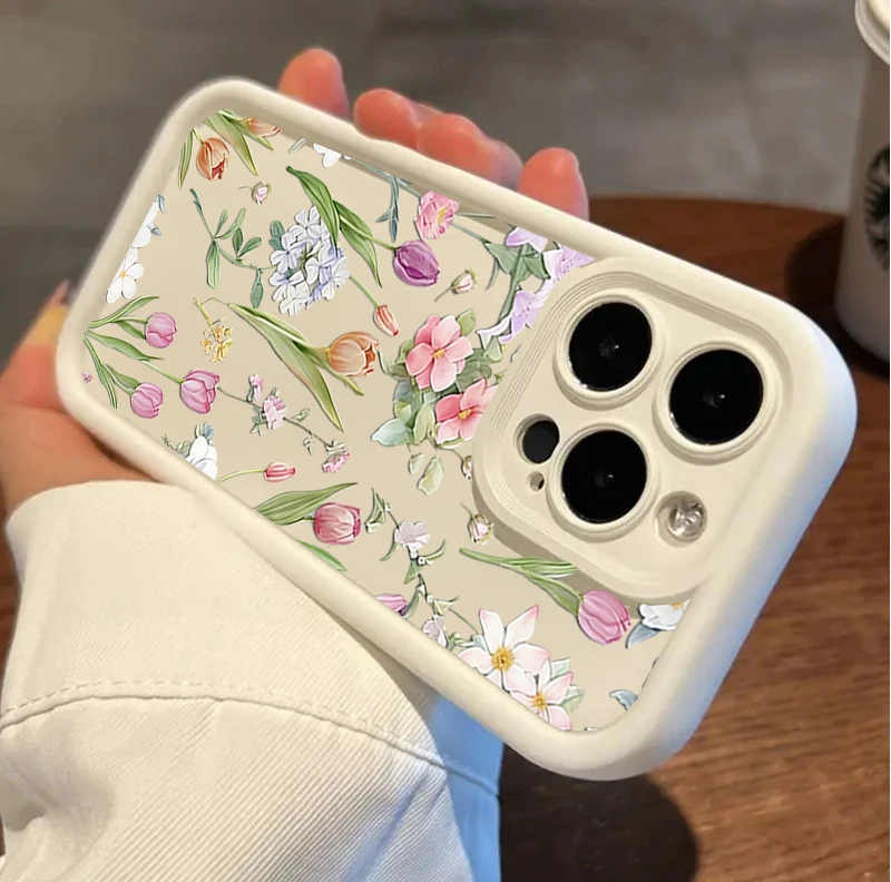 Elegant Floral Design Soft TPU Phone Case