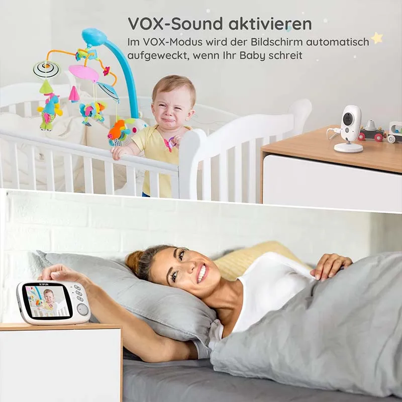 Boifun 3.2 Inch Digital LCD Screen Wireless Baby Monitor with Camera Surveillance with VOX Night Vision Temperature Monitor wireless baby monitor