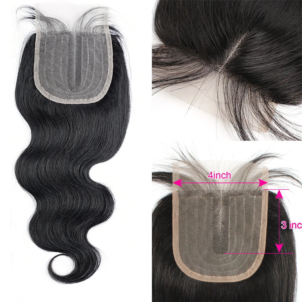 1 PC 4x1 Lace Closure Middle Part Body Wave Natural Color Dark Brown Honey Blonde Remy Human Hair MOGUL HAIR