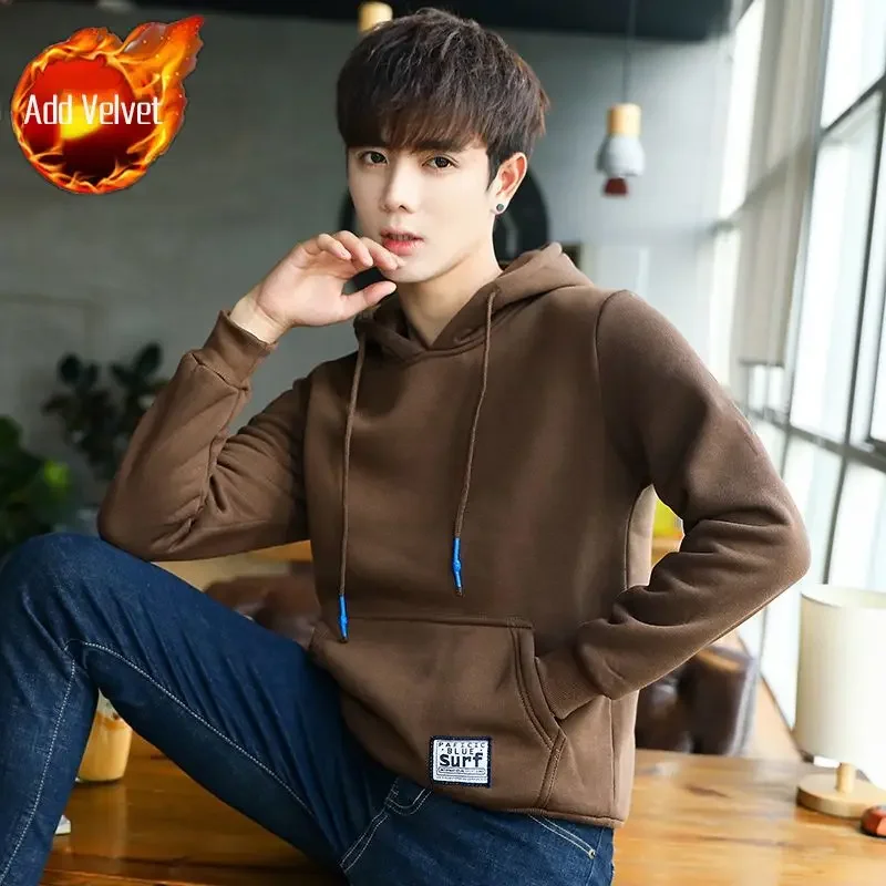 thumbnail image 1 of Sudadera con capucha para hombre, cálida, holgada, de diseñador, ropa de calle, otoño, nueva, de alta calidad, sudadera con capucha para hombre, estética de color pastel emo, 1 of 5
