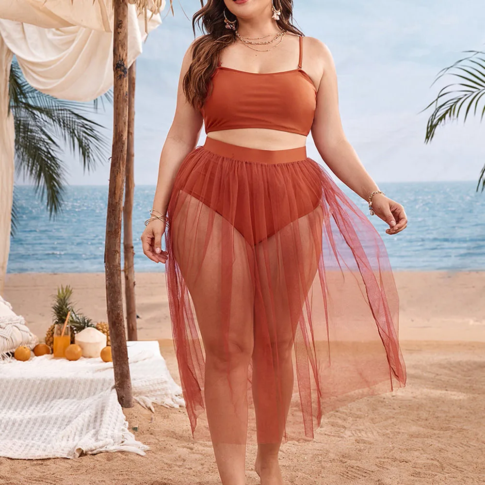 

2023 New Women Plus Size Bikini sets Swimwear Swimsuit Female Big Larges Curve Solid Swimming Suits Bathing Beach Wear Beachwear