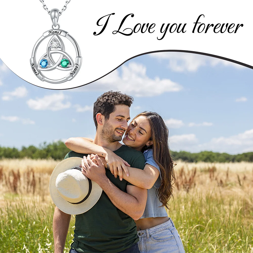 Celtic knot birthstone necklace deals