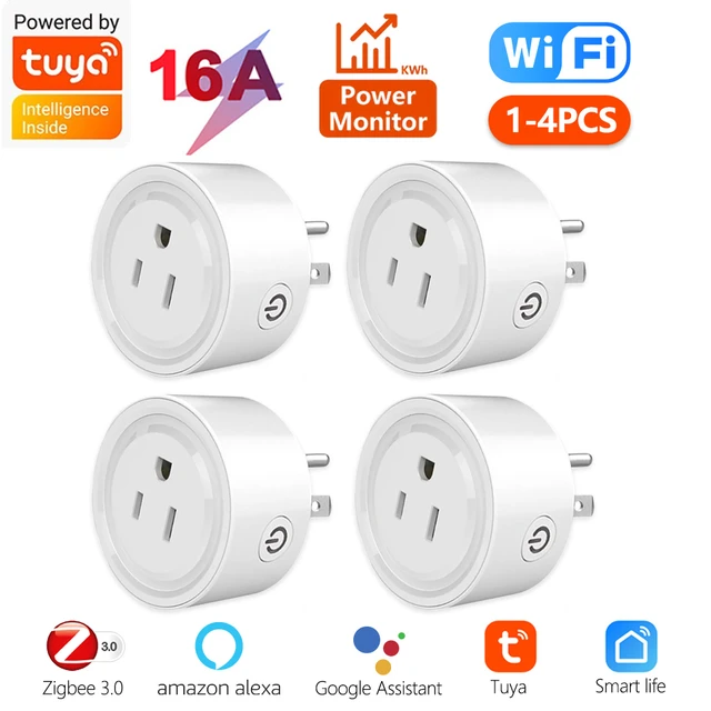 Tuya WiFi Smart Socket US Plug Outlet Smart Home 16A Zigbee Smart Plug  Works With Alexa  ,Google, Zigbee Gateway Hub - AliExpress