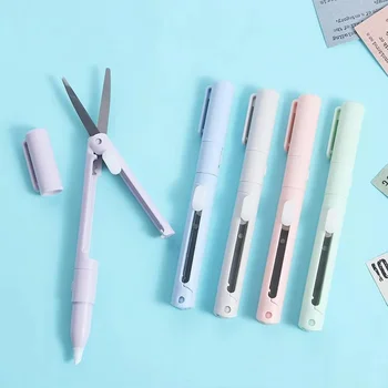 Mini forbici pieghevoli 2 in 1, coltello per incisione, taglierina per carta, coltello multiuso per bricolage, artigianato, utensile da taglio, cancelleria per casa e ufficio