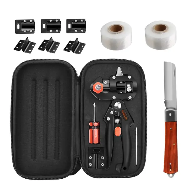 2-In-1 Oltó Szerszámok Metszőkészlet 3 Pengével A Gyümölcsfa Oltógép Olló Szerszámvágó Metsző