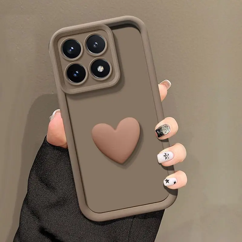 Adorable 3D Love Heart Silicone Phone Case - Soft, Protective Cover