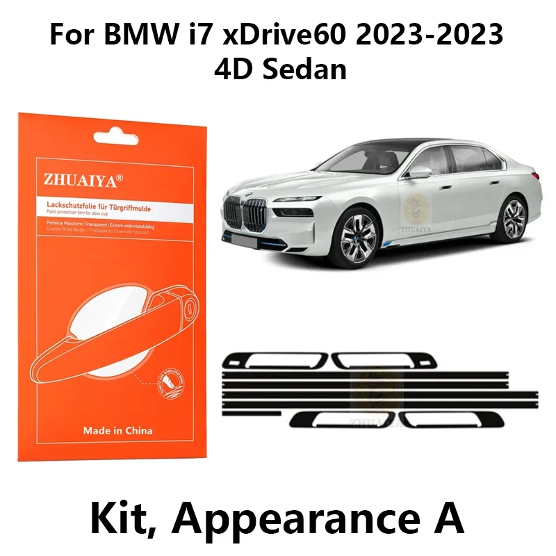 

Защитная пленка ZHUAIYA для красок дверной ручки, ТПУ PPF для BMW i7 X60 drive2023-2023 4D Седан, автомобильные аксессуары