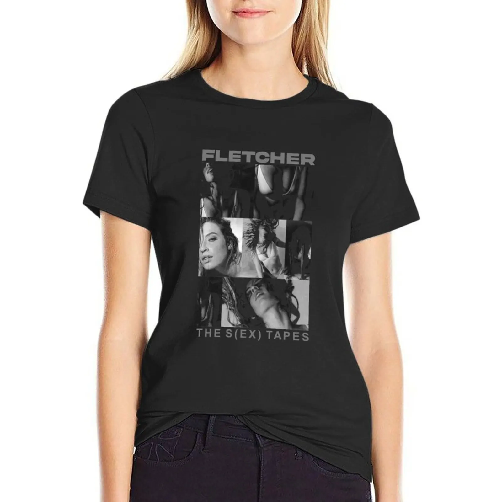 CARI FLETCHER T-shirt funny Short sleeve tee korean Women's clothes