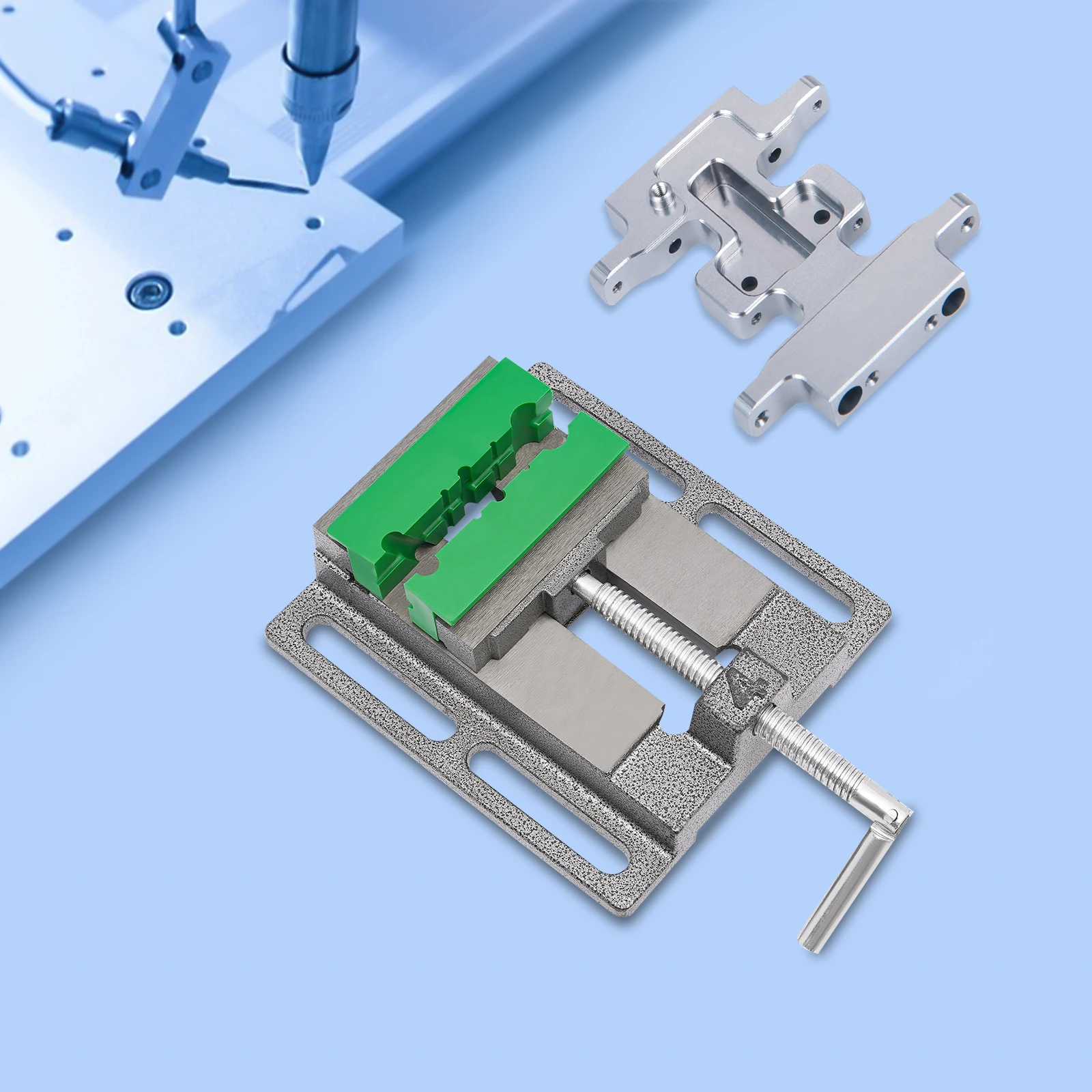 Schwarze 4-Zoll-Flachzange + 2 Stück Scheibenschutzabdeckung Werkzeuge Bohrmaschine Schraubstock Metallbohrmaschine Schraubstock Werkbank Bohrschraubstock Klemme – Detail 21