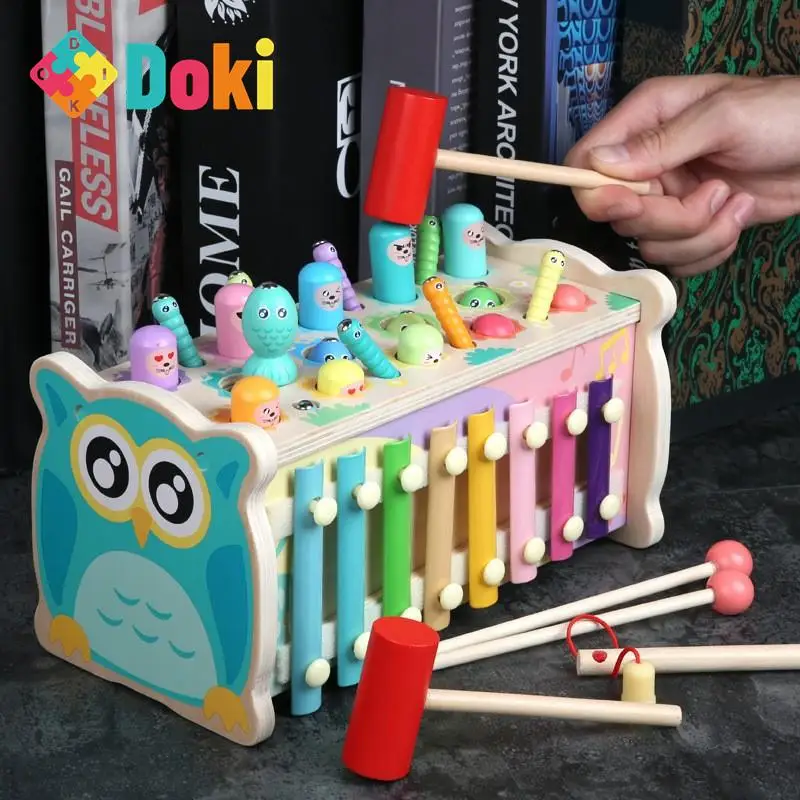 

DokiToy Multi Functional Owl Groundhog Children's Playing Qin Catching Insects Listening And Focusing Ability Puzzle Toy 2023