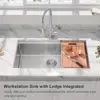 32" Stainless Steel Workstation Single Bowl Undermount Kitchen Sink Kit Cutting Board Colander Drying Rack Grid Drain Assembly 3