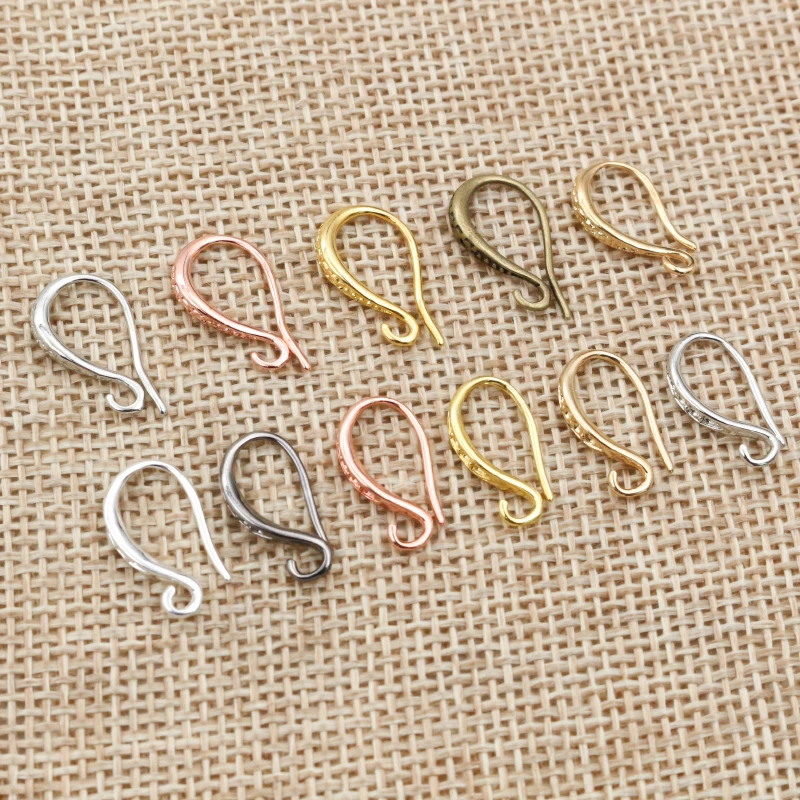 15x10mm 20pcs Hohe Qualität Silber Überzogene Bronze Gold 6 Farben Französisch Ohrring Haken Draht Einstellungen Basis einstellung
