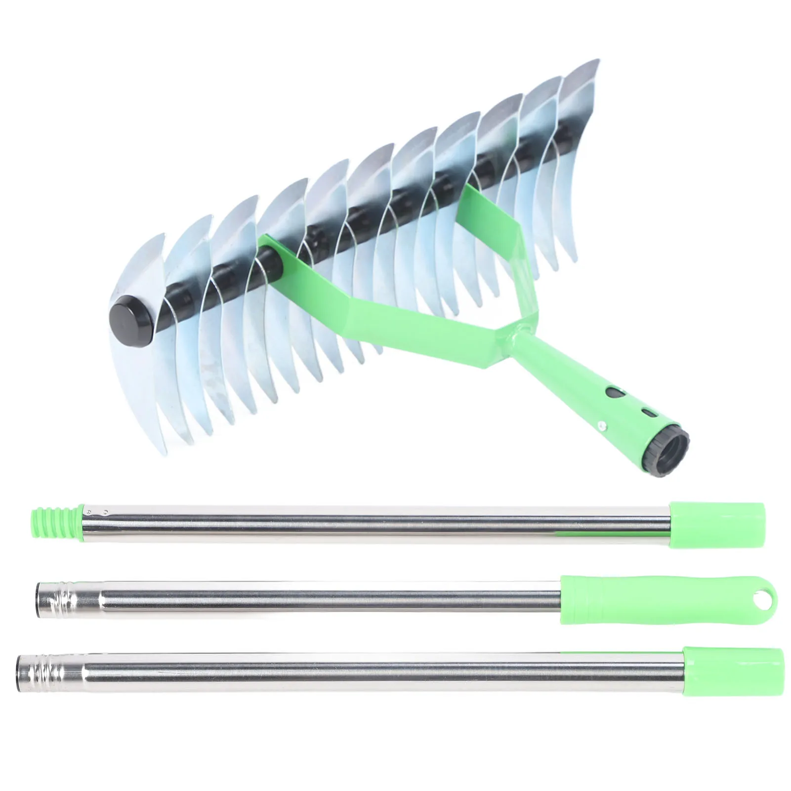 Bow Rake Dethatcher Rake Lawn Thatching Thatch 3 Sections Stainless Steel Dethatcher Lawn for Clearing Dead Grass