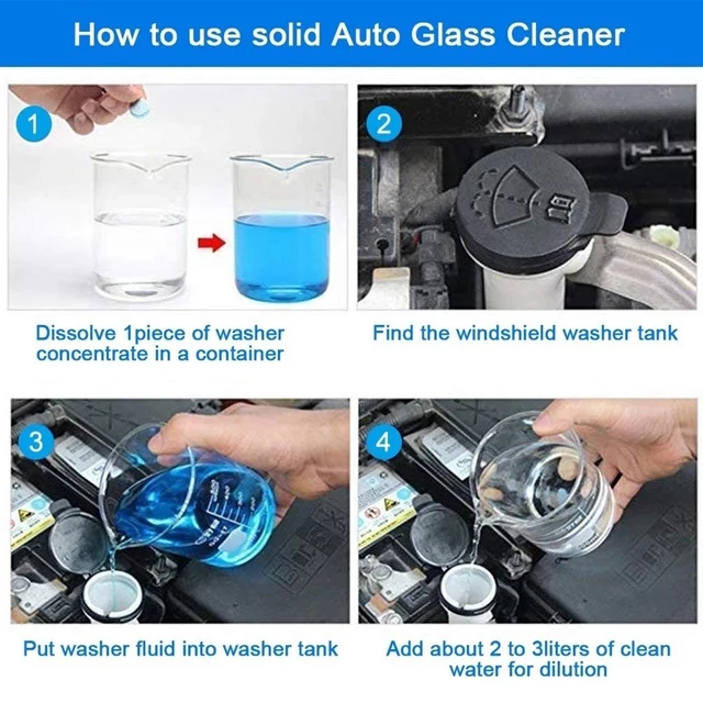 Solid Cleaner Car Windscreen Cleaner Effervescent Tablet Auto Wiper Glass Solid Cleaning Concentrated Tablets Detergent 6
