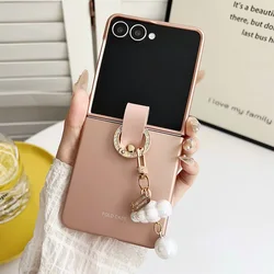 Custodia per telefono con anello in pelle di lusso, protezione antiurto e pendant a nuvola