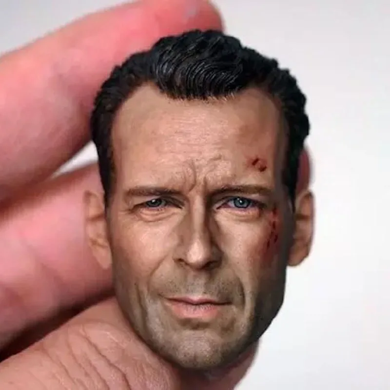 

1/6 Bruce Willis Carving Wounded Ver. Male Head Sculpt For 12'' Man Action Figure Body