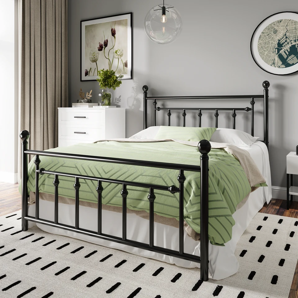 Victorian Style Metal Platform Bed Frame