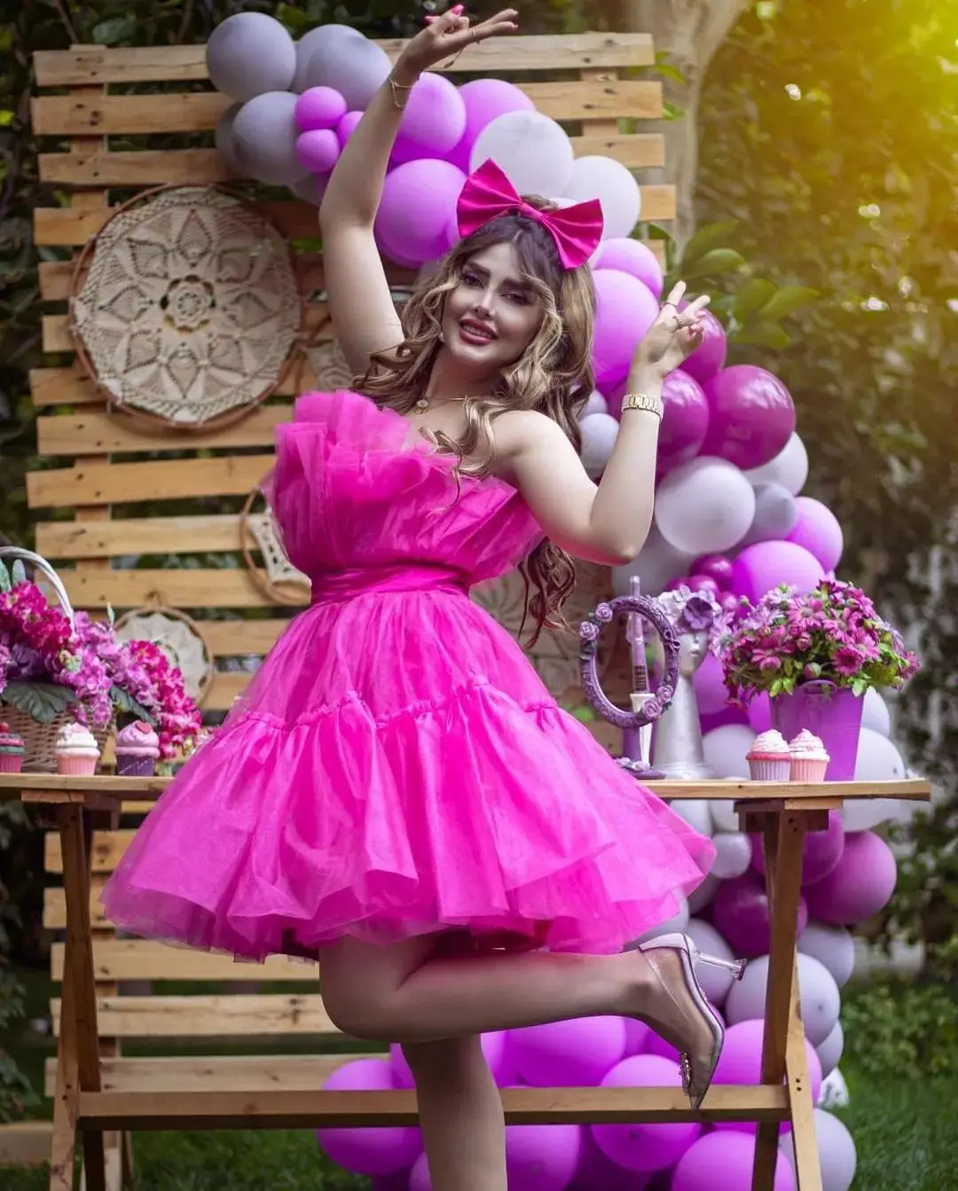 

Fuchsia Short Mini Prom Dresses A-line Strapless Backless Saudi Arabia Women Evening Party Dress