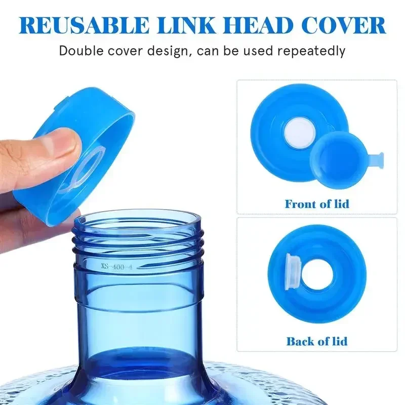 Tappi per bottiglie non fuoriusce con tappo per brocche d'acqua da 5 galloni con tappo interno Secchio per bere con coperchio per bottiglia d' acqua in silicone riutilizzabile spesso e durevole
