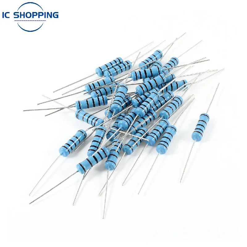 20PCS 2W metal film resistor 1% five-color ring power resistor 0.1~1M 2 4.7 10R 47 100 220 360 470 1K 2.2K 10K 22K 4.7K 100K Ohm