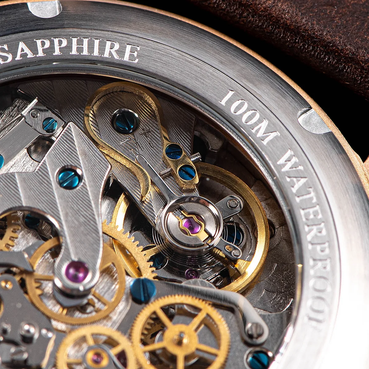 Sugess CuSn8 Bronze Pilot Watch of Mens Chronograph Mechanical