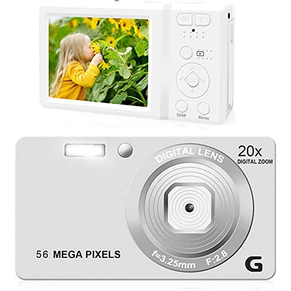 HD Digital Video Camera 2.7 Inch LCD Point Shoot Cameras 4K 56MP 56 Million Pixel Anti-Shake 20x Zoom for Photography and Video images - 6