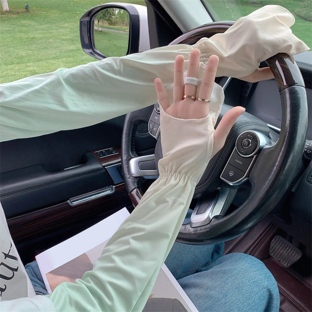 

Градиентный солнцезащитный Шелковый рукав для рук защитные манжеты для рук модный Свободный дышащий рукав для рук с УФ-защитой