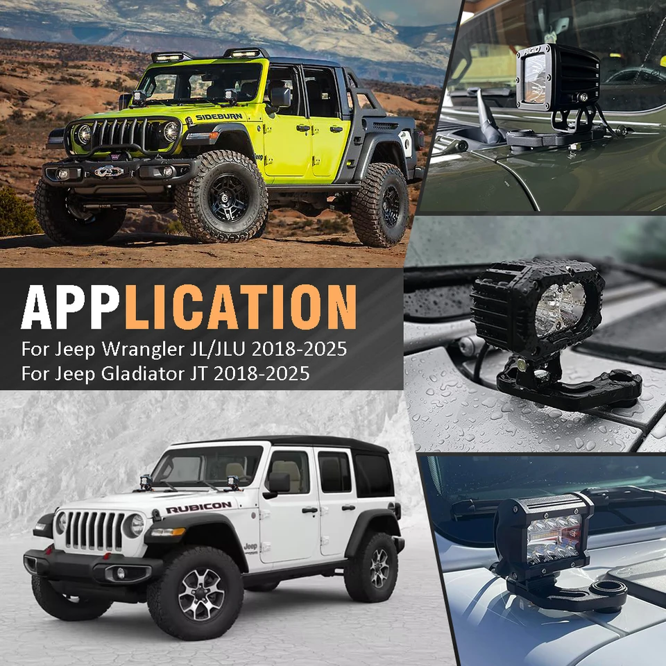How To Install JL Wrangler & JT Gladiator Hood LED Light Bar - View #5
