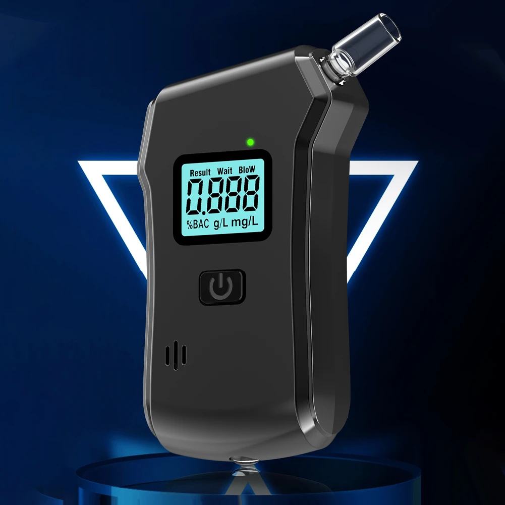 Digital Handheld Alcohol Analyzer Accurate LCD Display Drunk Driving Analyzer with 5 Mouthpieces for Personal & Professional Use