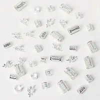 40PCS/Set Women's Elegant Hollow Hair Rings Set with Various Patterns DIY Hair Accessories for Girls Loc Hair Jewelry for Braids 6