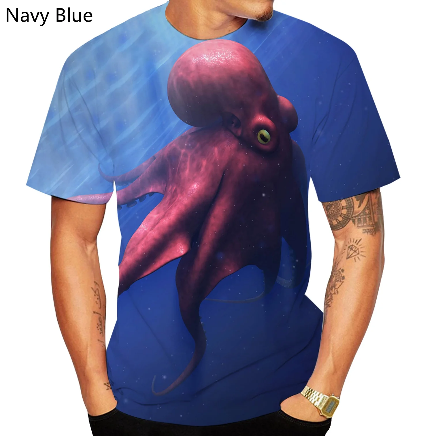 2022 New Fashion Men 3D Shirts Sea Octopus Printed T Shirt Casual Tops Men Women Cool Short Sleeves Tee branded t shirts for men T-Shirts