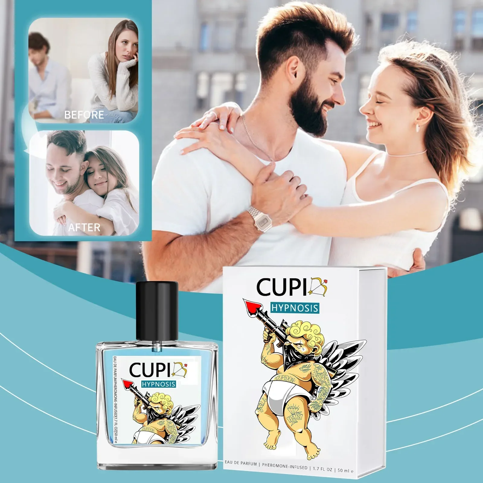 50ML Cupid Hypnosis Perfume Long Lasting Pheromone Fragrance Perfume Cologne for Men and Women Light Cologne Fragrance 6