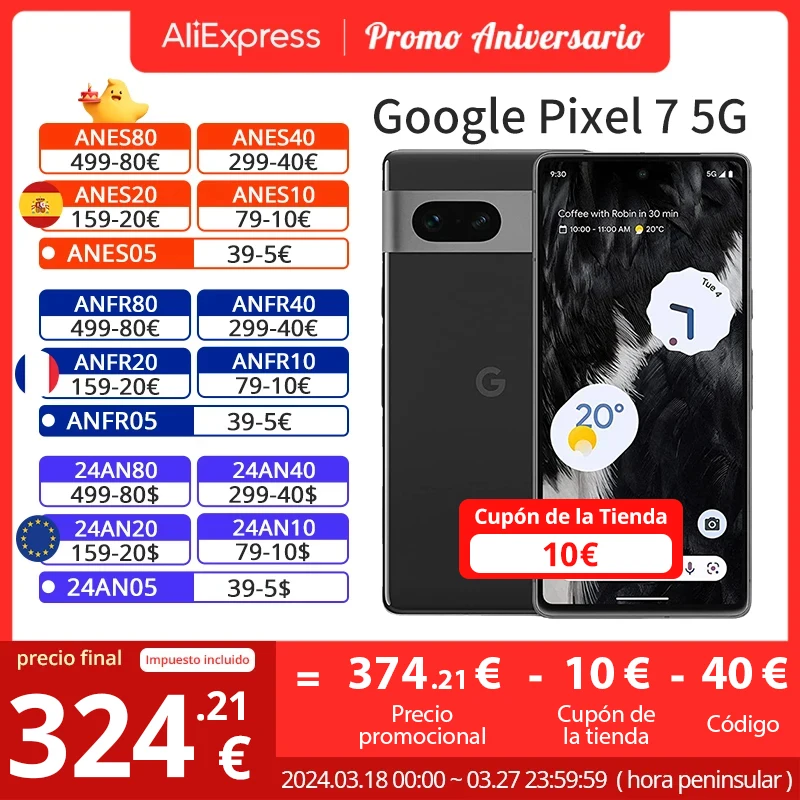 Smartfon Google Pixel 7 8/128GB z EU za $384.01 / ~1526zł