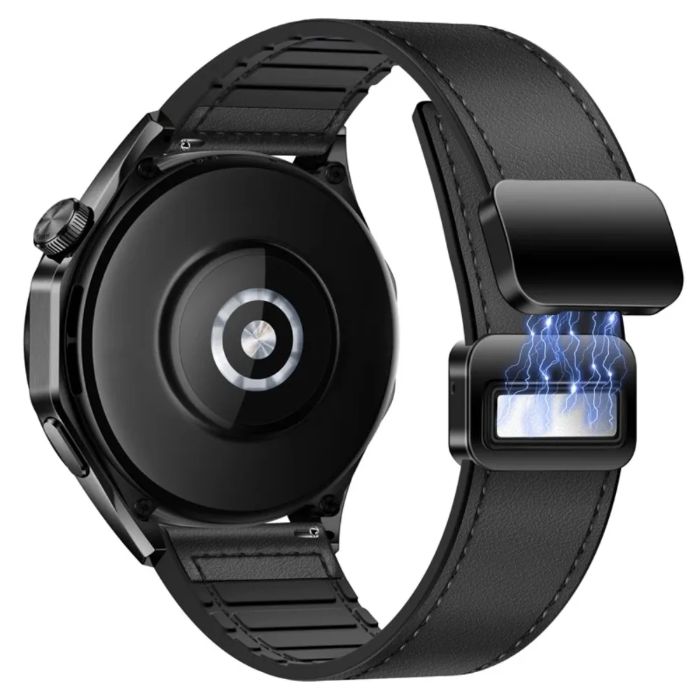 Enhanced Silicone-Leather Hybrid Strap - 22/20mm Versatile Bracelet Band