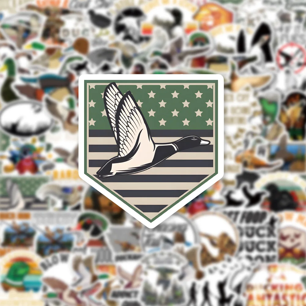 2024 New Duck Hunting Sticker Pack Animal Cartoon Cellulare Ipad Car Trunk Helmet Chitarra Scrapbook Toys Decorazione All'Ingrosso