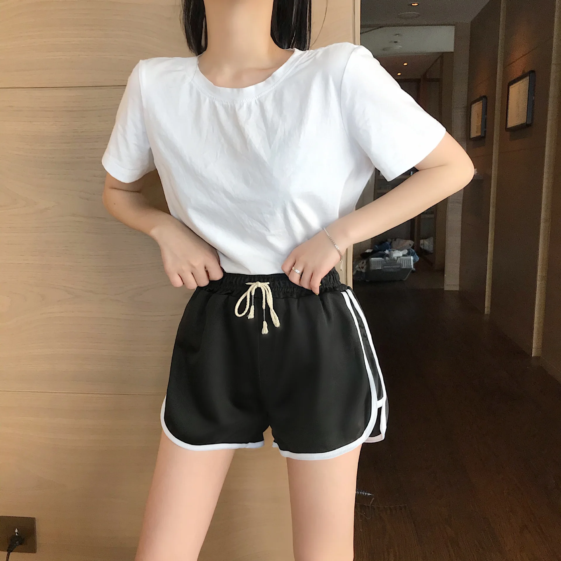Sports shorts for womensummer running quick drying loose outer space high waistwide legs yogafitness sleepwearovers
