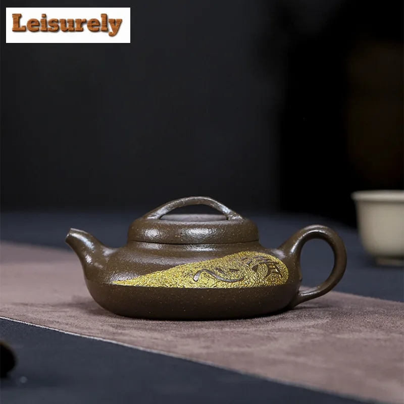 170ml Yixing Purple Clay Teapots Handmade Xiang Yuan Pot Raw Ore Green Section Mud Kettle With Filter Zisha Tea Set For Tea Gift