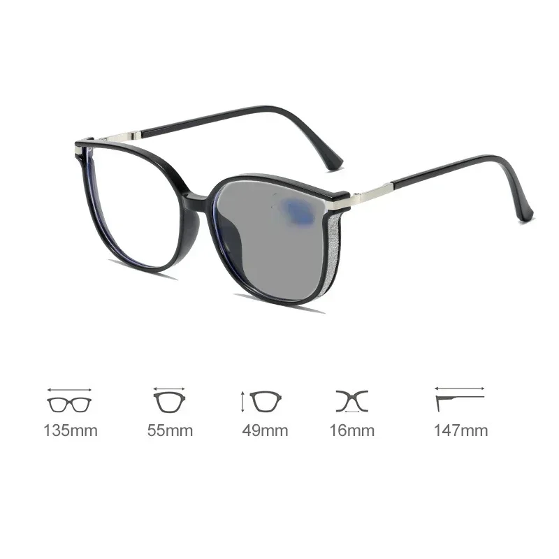 Men Ultra Light Large Frame Photochromic Near Sight Glasses Trendy Women Myopia Glasses Anti Blue Light Color Changing Eyewear 6