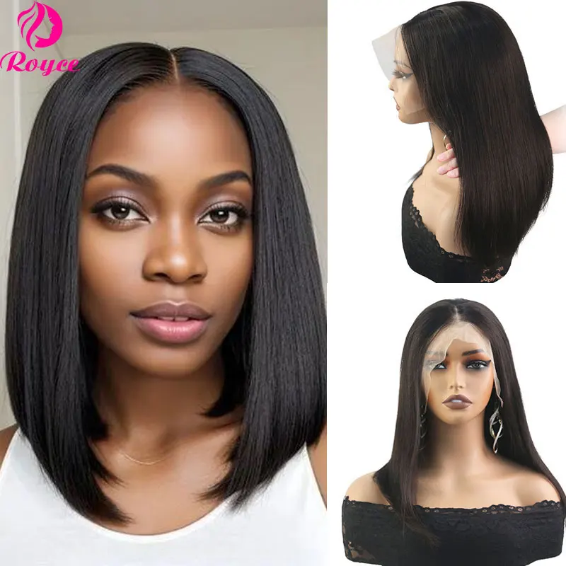 Human Hair Wig Lace Front Wigs 100% Human Hair Bone Straight Short Bob Wig13x4 Lace Front Human Hair Wigs For Women Bob Wig Lace Front Wig Pre Plucked Remy