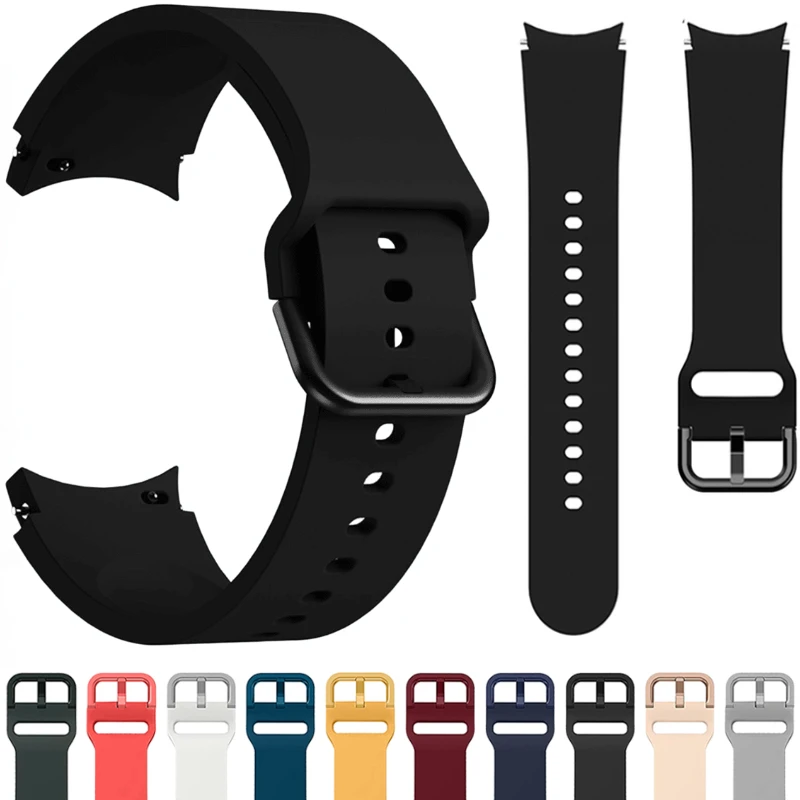 Silikoninis dirželis skirtas Samsung Galaxy laikrodžiui 4 5 Pro 40mm 44mm 45mm Originali išgaubta sąsajos apyrankė Laikrodžiui 4 Classic 42/46mm_voghion.com