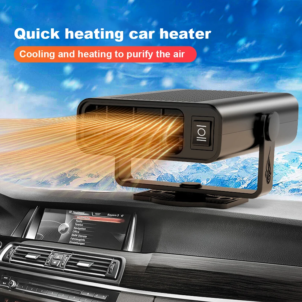 Car Heater, 24V Car Defroster Plug in Car Heater, 2 Gears, Fast Heating,  360° Rotatable Small Car Defogger for Car Windshield