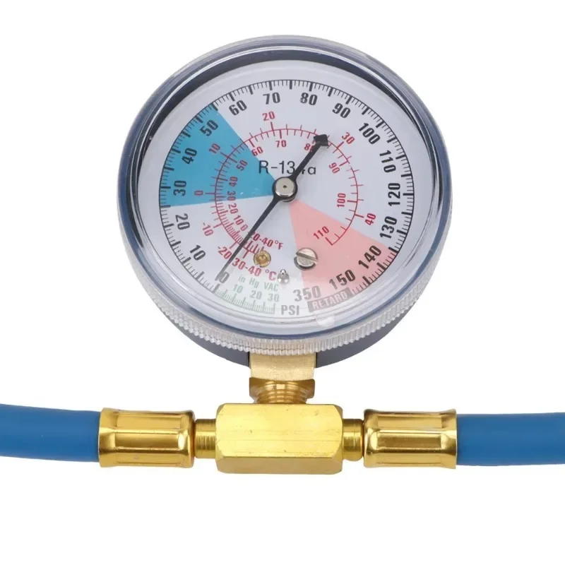 Car AC Air Conditioning R134A Refrigerant Recharge Measuring Hose with Pressure Gauge Pressure Gauge Measuring Kit Reparing ac refrigerant recharge tool