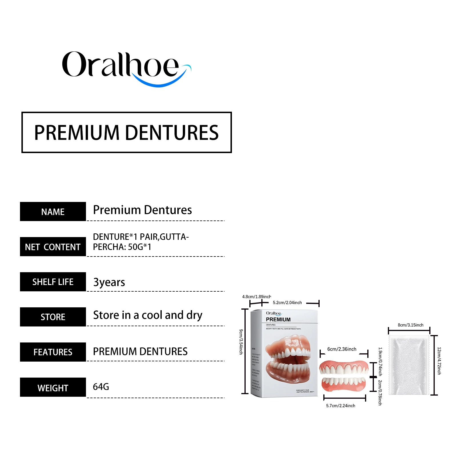 Denture Set - enhances smile aesthetics, made of comfortable material, dentures for a natural smile