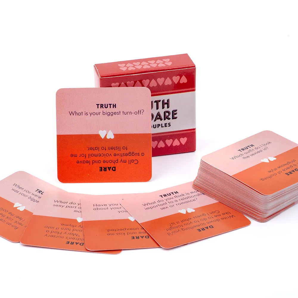 Truth or Dare for Couples Naughty Adult Party Board Game Set 51 Questions Sexy Date Night Drunk Couples Drinking Card Game 5x5cm